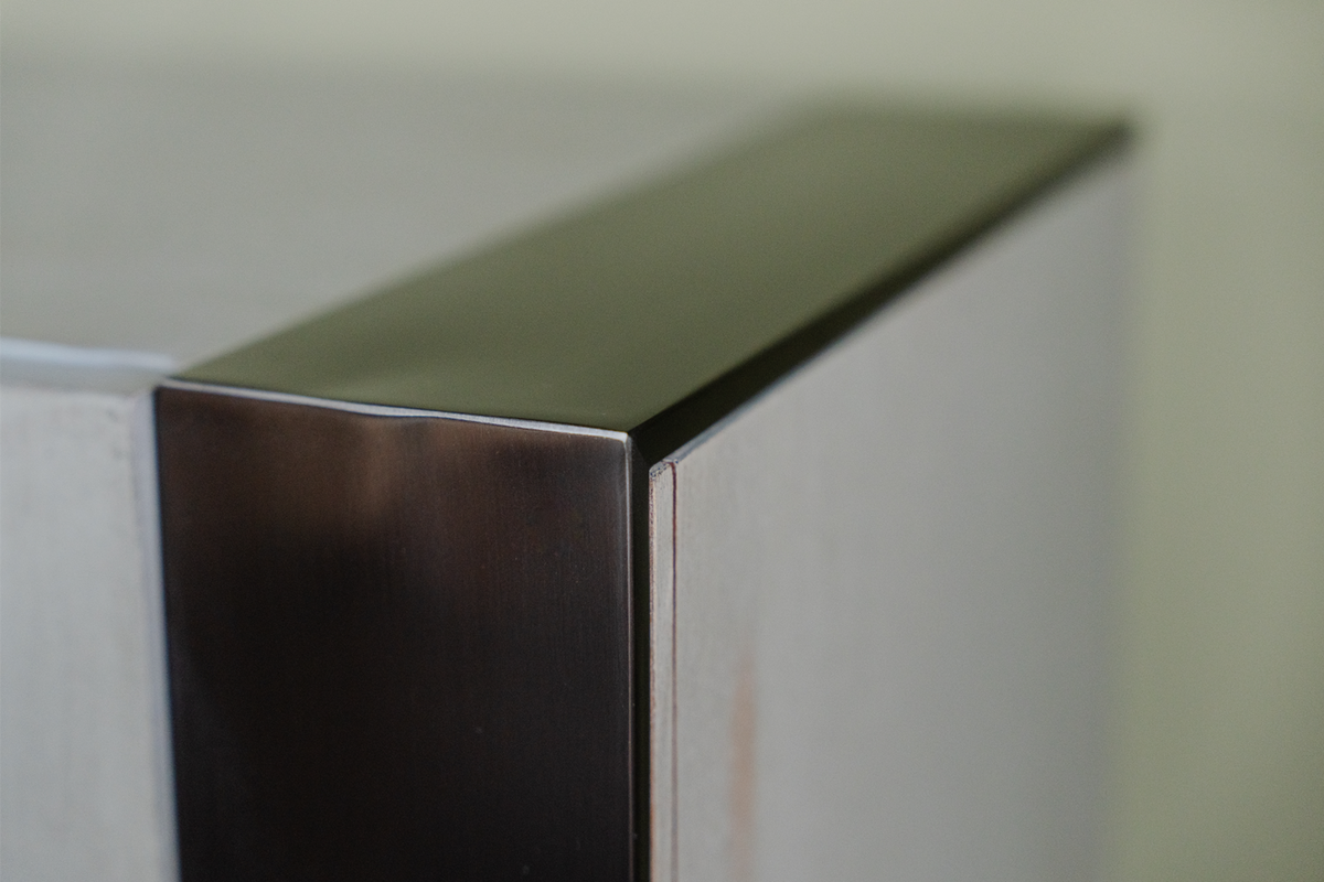 HIGHBOARD MARGO Grau Holz, Metall - Grau, Holzwerkstoff/Metall (100/120/40cm) - KAWOLA