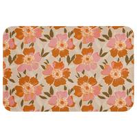 BADEMATTE Blumen - Motiv - Retro 60x40 cm - Multicolor, Textil (60/40cm) - OnlyWow