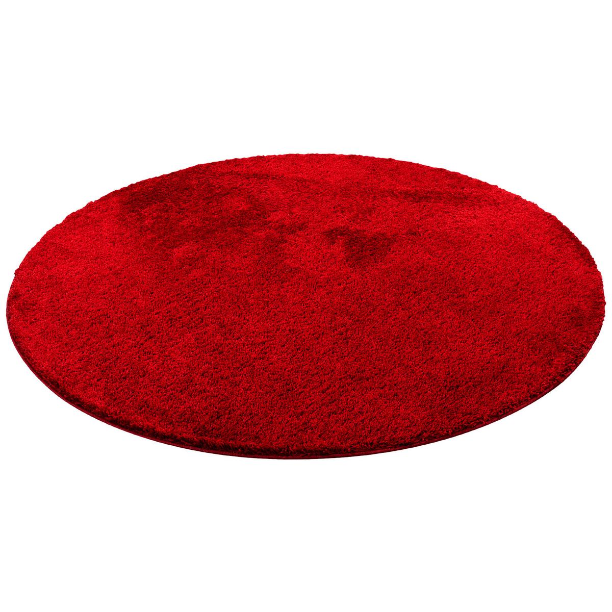 HOCHFLOR SHAGGY TEPPICH PALACE RUND - Weinrot, Textil (133/133cm) - Snapstyle