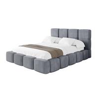 POLSTERBETT mit Bettkasten und Lattenrost, Bett mit Kopfteil, Boxbett ohne Matratze, Doppelbett mit Stauraum - NATA 120x200 Grau - Grau, Holzwerkstoff/Textil (120/200cm) - ALTDECOR