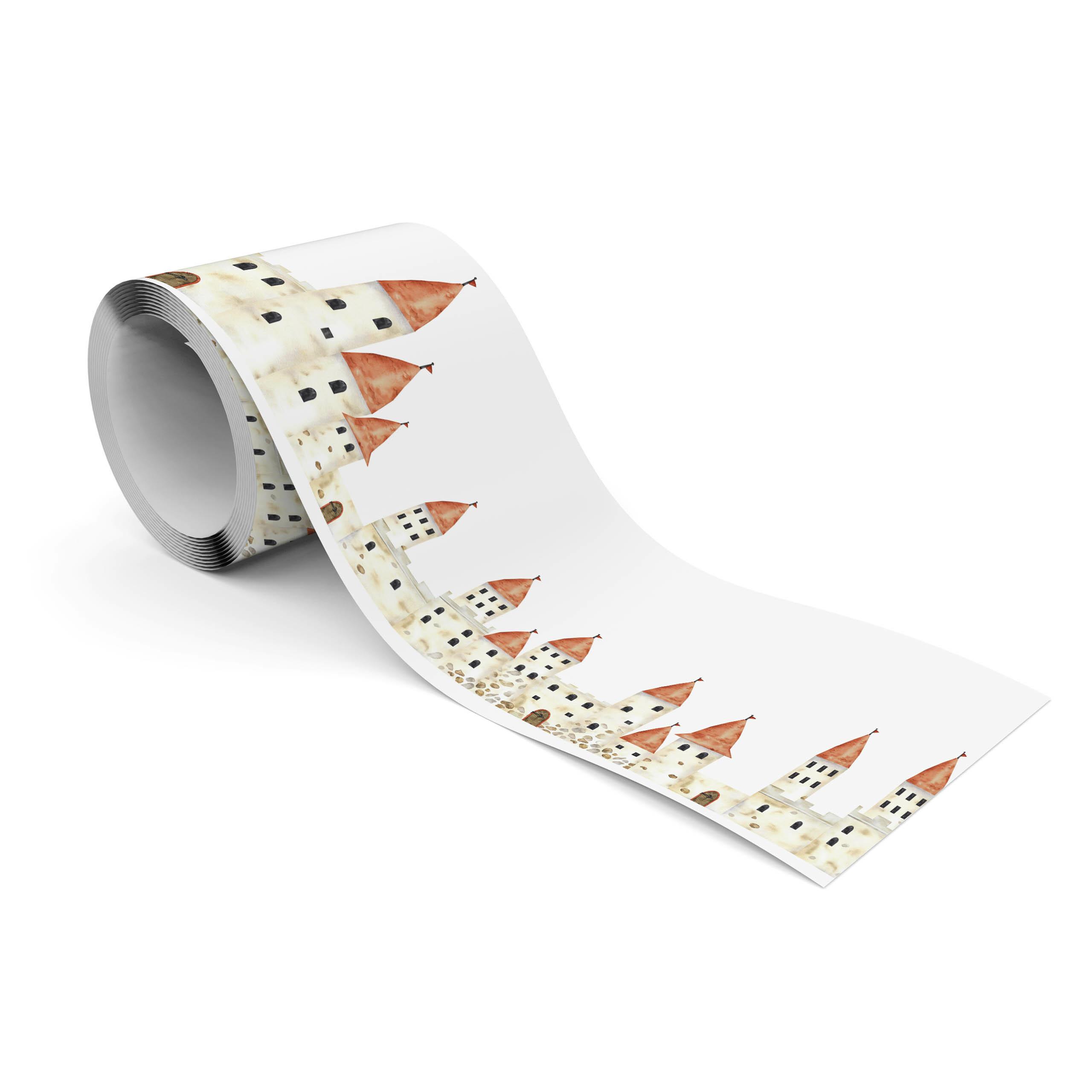 TAPETENBORDÜRE selbstklebend für Kinder Aquarelle SCHLOSS Märchen - Beige/Rot, Papier (10/300/300cm) - Muralo