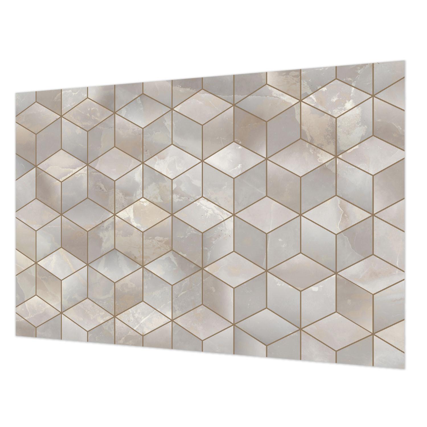 FOTOTAPETE 104x70 cm - Geometrisches Mosaik - Grau, Textil (104/70cm) - Wallfluent