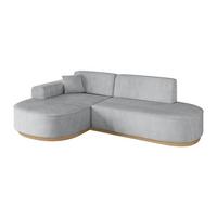 ECKSOFA Ottomane Links MARI-L1-v2 - 243x171x83 cm Grau Cord - Grau, Holzwerkstoff/Textil (243/171cm) - ALTDECOR