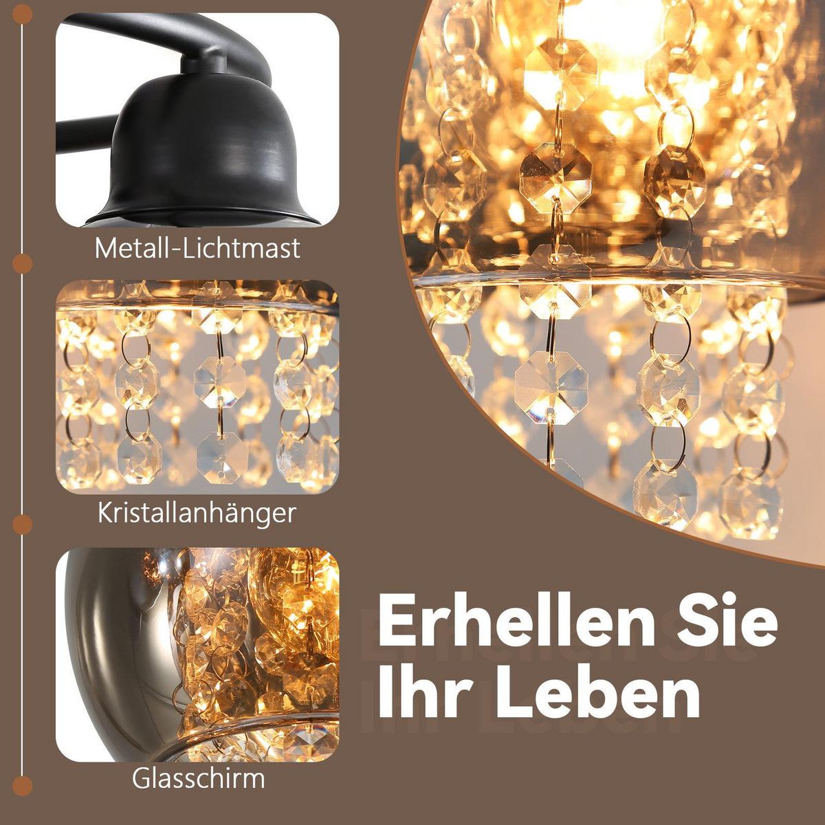 DECKENLEUCHTE Mandel 37/23/37 cm - Schwarz, Metall (23/37/37cm) - Nettlife