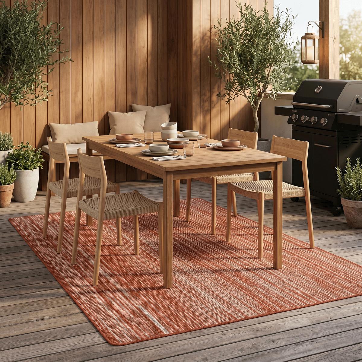 IN- UND OUTDOOR TEPPICH BEIDSEITIG NEWPORT DESIGN - Terracotta, Textil (160/240cm) - Snapstyle
