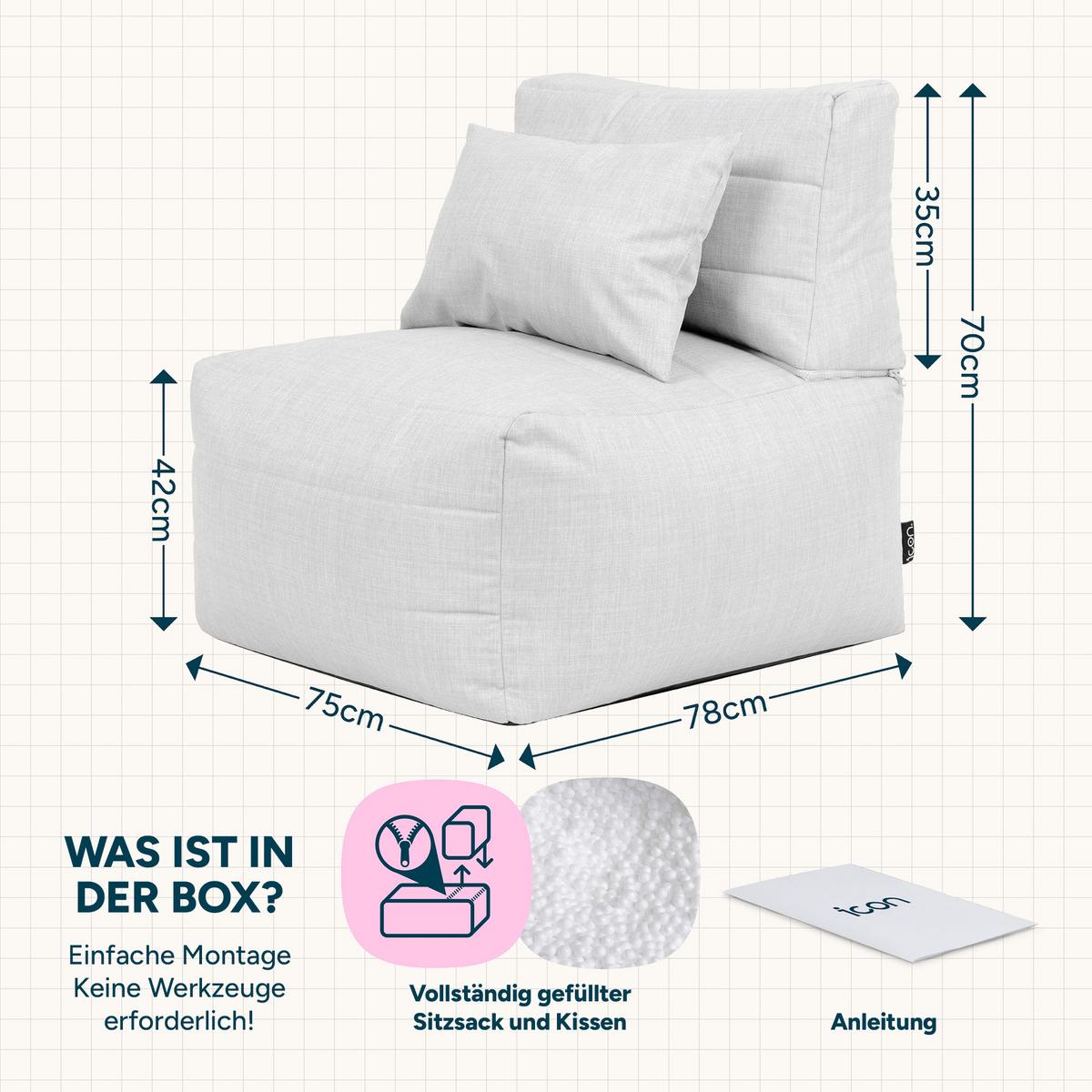 SITZSACK-SESSEL Noa modular Outdoor - Beige, Textil (75/70/78cm) - icon
