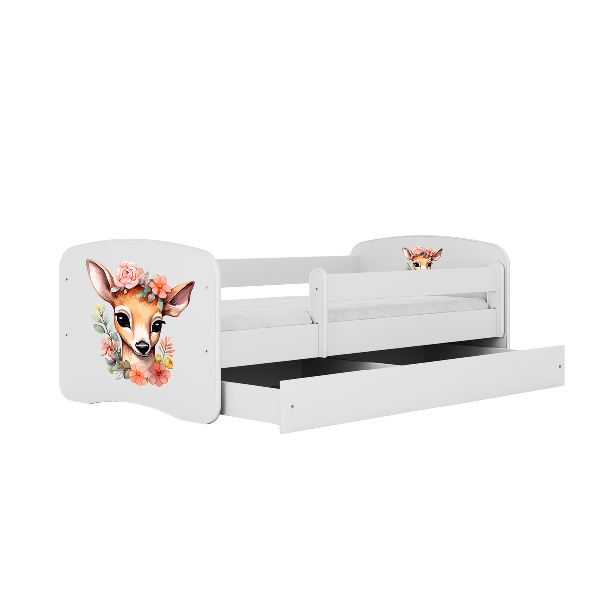 KINDERBETT Bambi mit Schublade 180/80 90/61/184 - Weiß, Holzwerkstoff (80/180cm) - RAUMHIRSCH FURNITURE