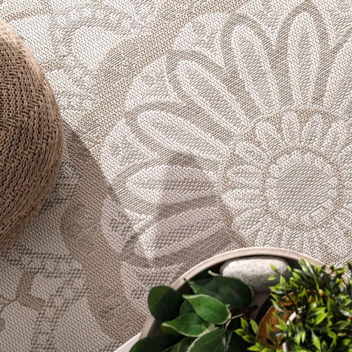 FLACHWEBTEPPICH, mit Mandala-Muster, Sand, 120 x 160 cm - Beige, Textil (120/160cm) - KADIMA DESIGN