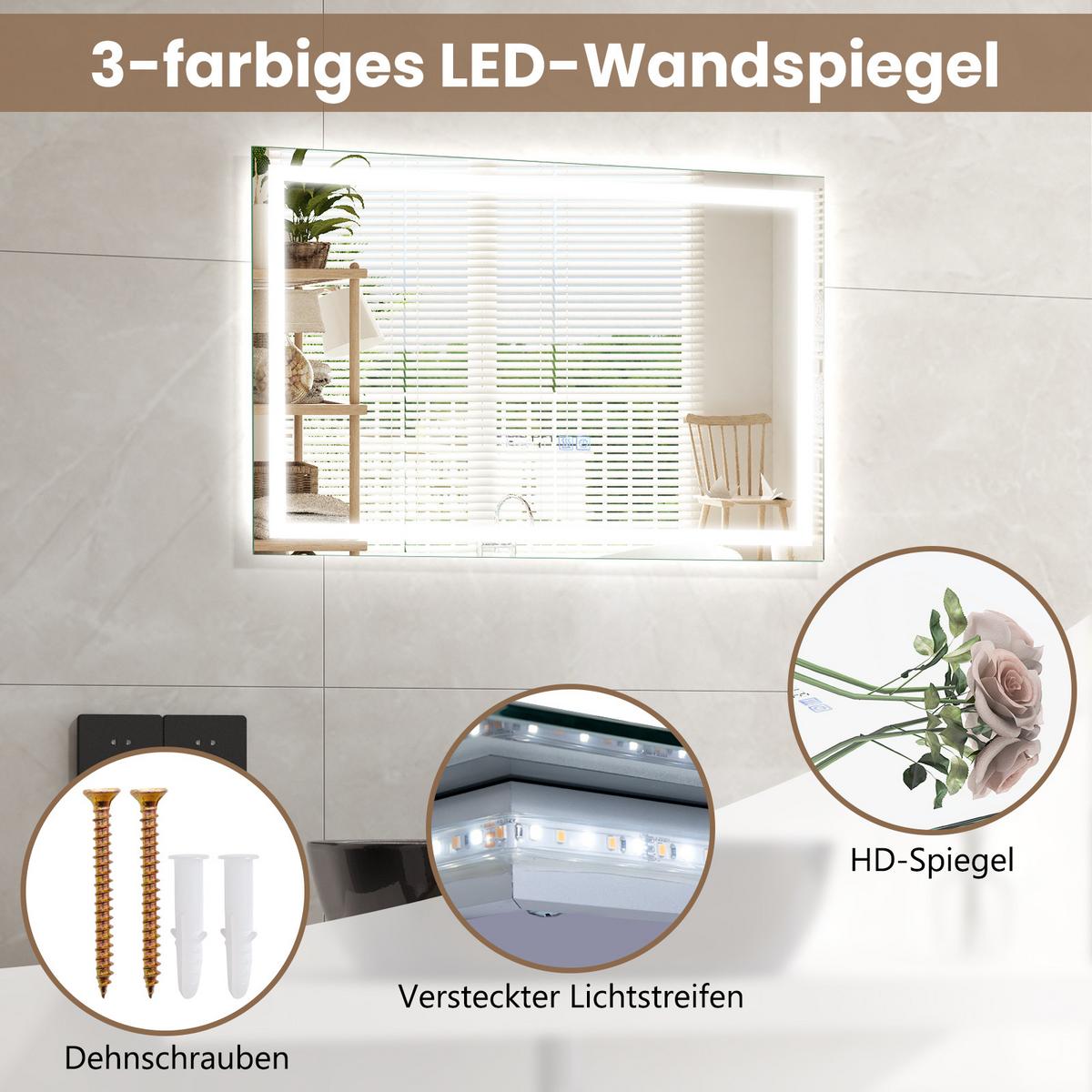 BADEZIMMERSPIEGEL Silber - Silberfarben, Glas (60/3.5/40cm) - COSTWAY