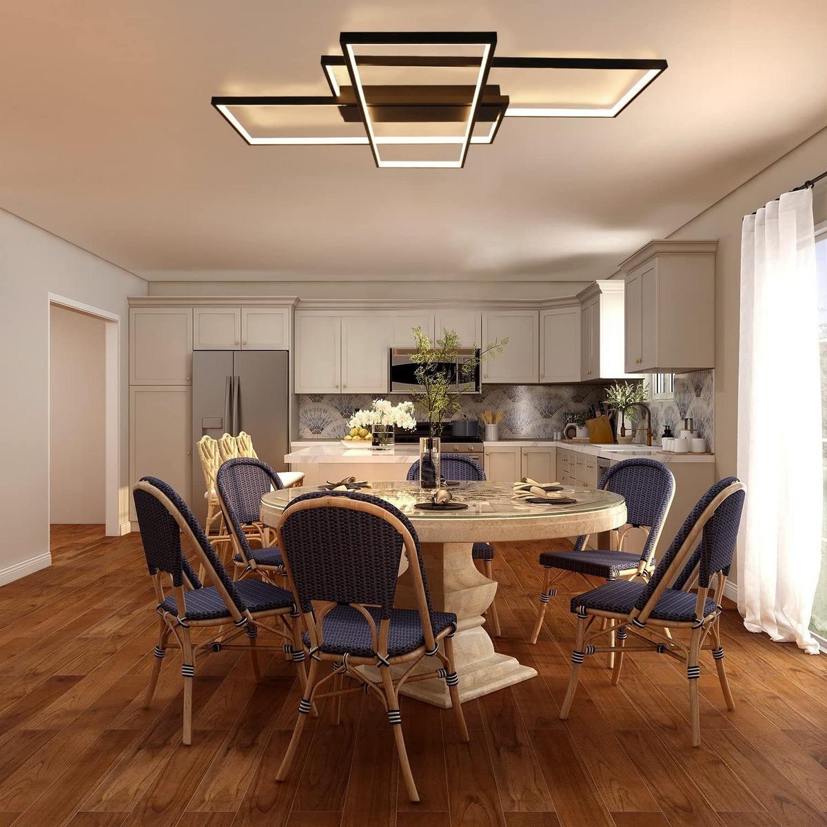 LED-DECKENLEUCHTE Caroline 100/70/8 cm - Schwarz, Metall (100/70/8cm) - ZMH
