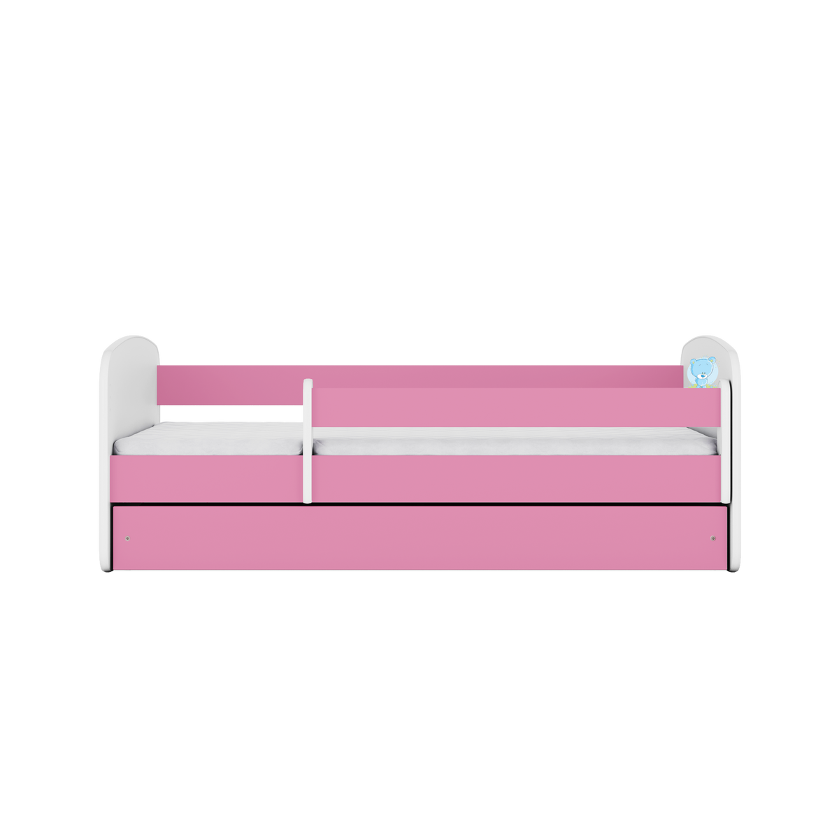 KINDERBETT blauer Teddybär Blumen mit Schublade und Matratze 140/70 - Rosa, Holzwerkstoff (70/140cm) - RAUMHIRSCH FURNITURE