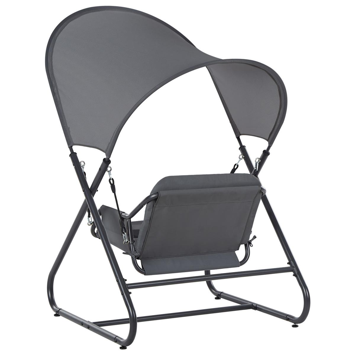 HOLLYWOODSCHAUKEL Grau Solagna - Grau, Metall (114/182/117cm) - Beliani