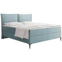 BOXBETT Calio Rise mit Bettkasten, Türkis Chenille 120x200 cm – inkl. H4 Taschenfederkern Matratze & Foam Topper - Türkis/Schwarz, Holz/Holzwerkstoff (120/200cm) - WFL GROUP