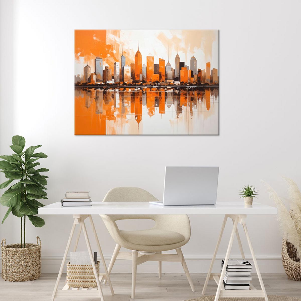 LEINWANDBILD Städte & Architektur 30x20cm - Orange, Textil (30/20cm) - Feeby