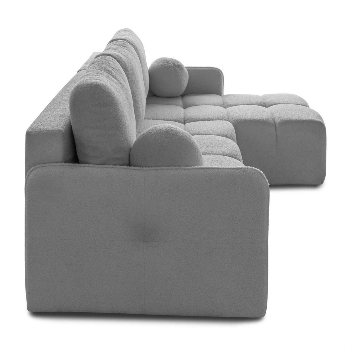 AUSZIEHBARES Ecksofa GAMMA mit Schlaffunktion Quelle 83 - Grau, Textil (217/145cm) - Lookway