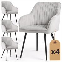 POLSTERSTUHL 4er Set, Metallbeine Grau, Schwarz 54,5/82/58 - Schwarz/Grau, Textil (55/82/52cm) - RAUMHIRSCH FURNITURE