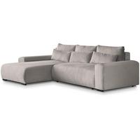 ECKSCHLAFSOFA Benny cappuccino links - Schwarz/Cappuccino, Kunststoff/Textil (271/185cm) - Beautysofa