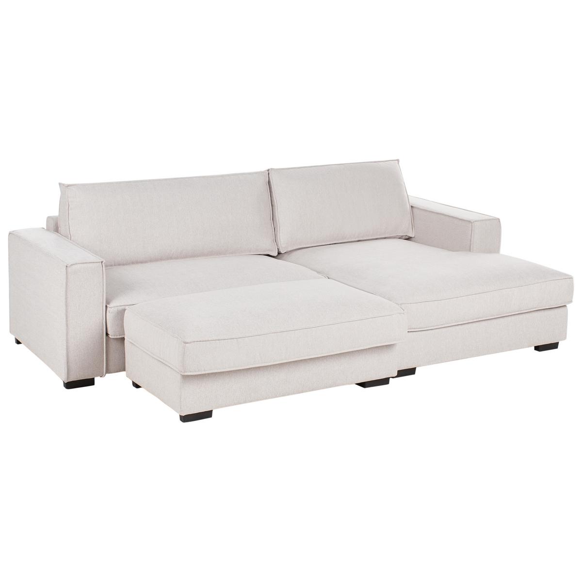 ECKSOFA Stoff Hellbeige linksseitig Renders - Beige, Textil (257/136cm) - Beliani