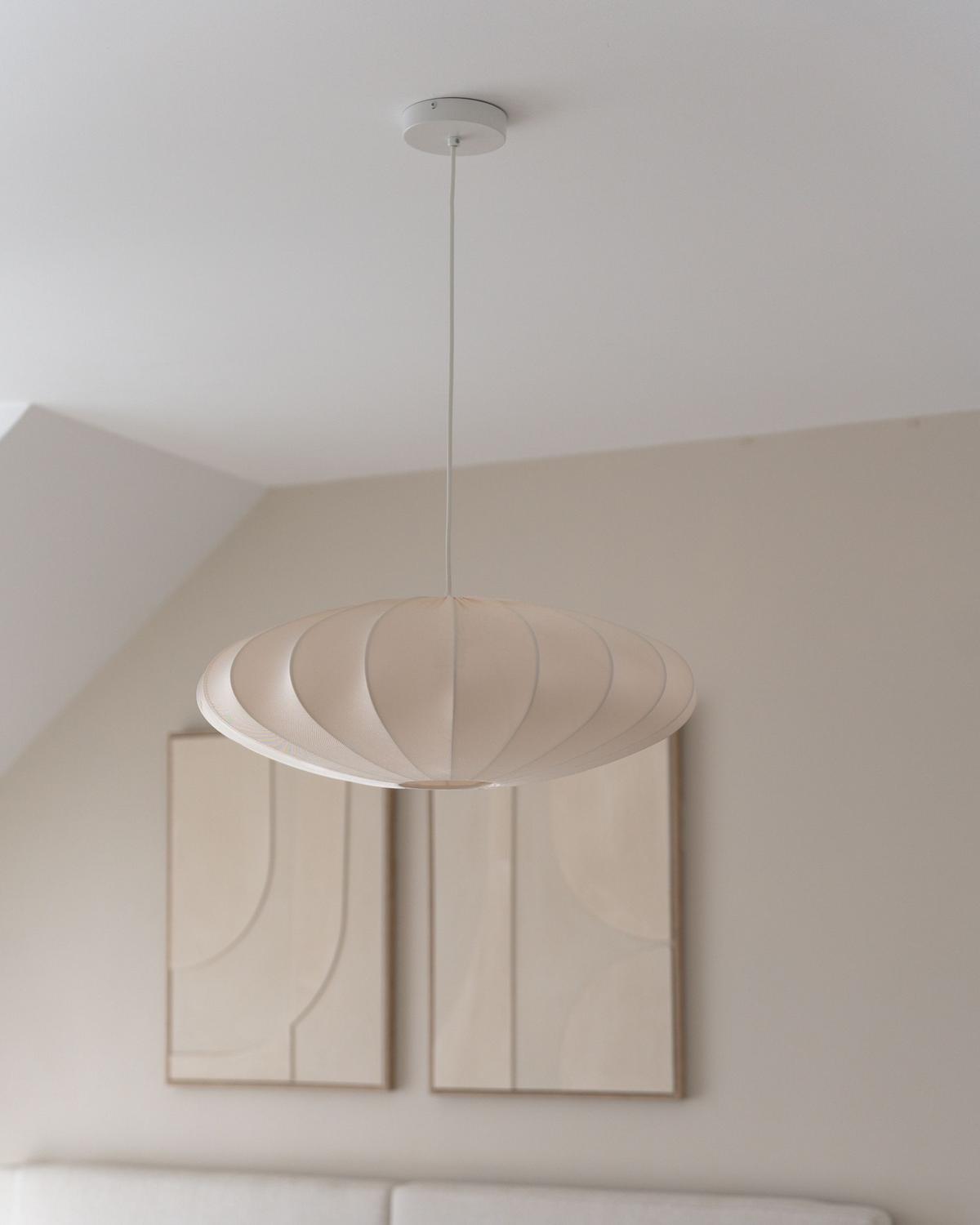 HÄNGELEUCHTE Cremeweiß Guacara - Creme, Textil (55/55/78cm) - Beliani