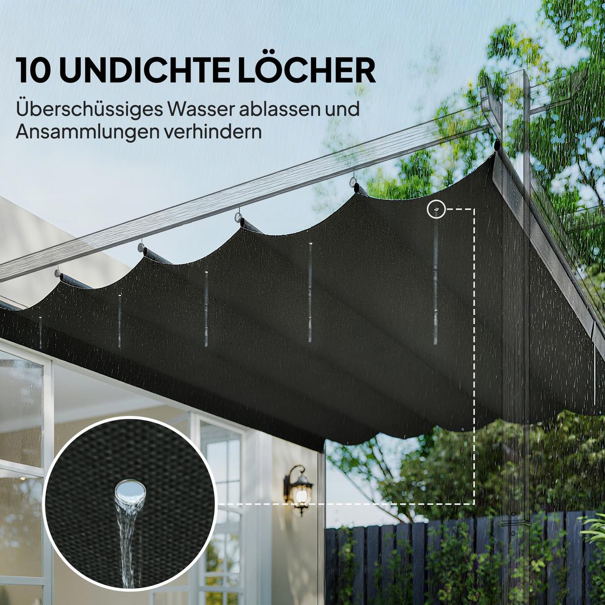 ERSATZDACH, Polyester, Dunkelgrau - Dunkelgrau, Kunststoff (255/6/250cm) - Outsunny