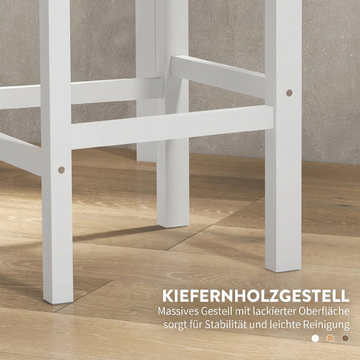BARSTUHL 2er Set Kiefernholz Naturholz - Naturfarben, Holz (41/97.5/46cm) - HOMCOM