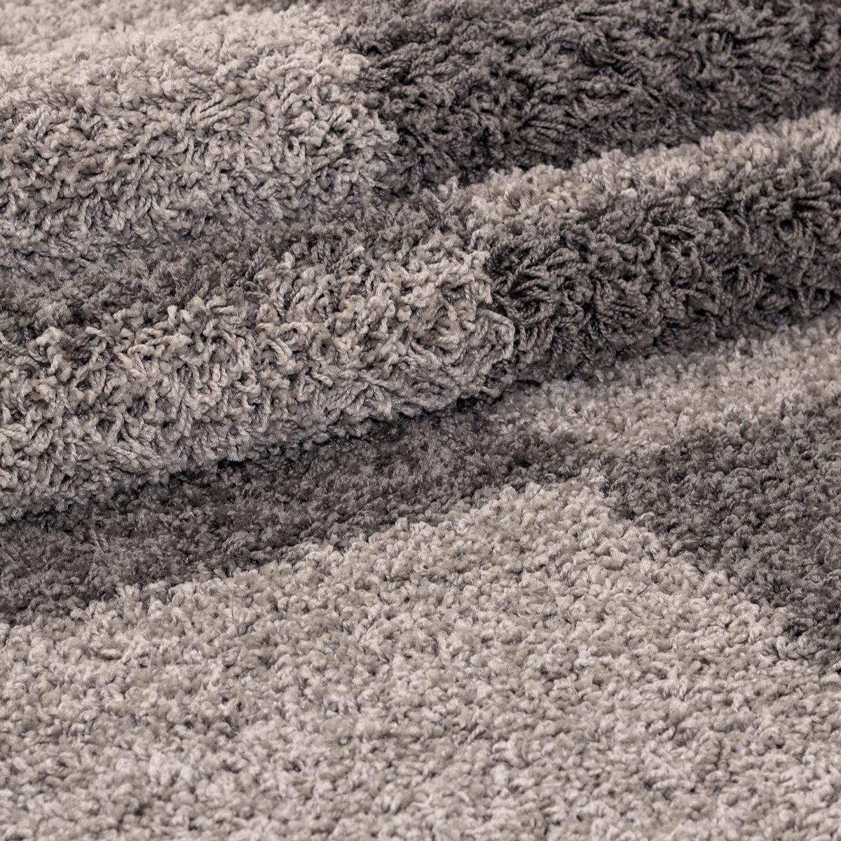 HOCHFLORTEPPICH WERFEN, kariert, Taupe, Ø 160 cm - Braun, Textil (160/160cm) - KADIMA DESIGN
