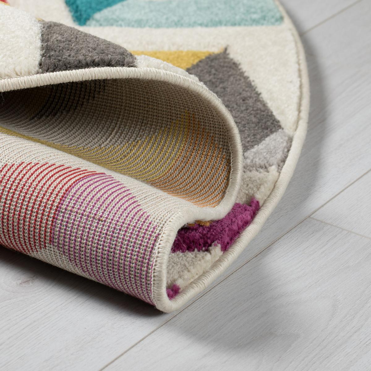 TEPPICH MEON, geometrisch, Bunt, Ø 160 cm - Multicolor, Textil (160/160cm) - KADIMA DESIGN