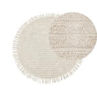 TEPPICH geflochten Halfeti 140/140 cm - Beige, Textil (140/140cm) - Beliani