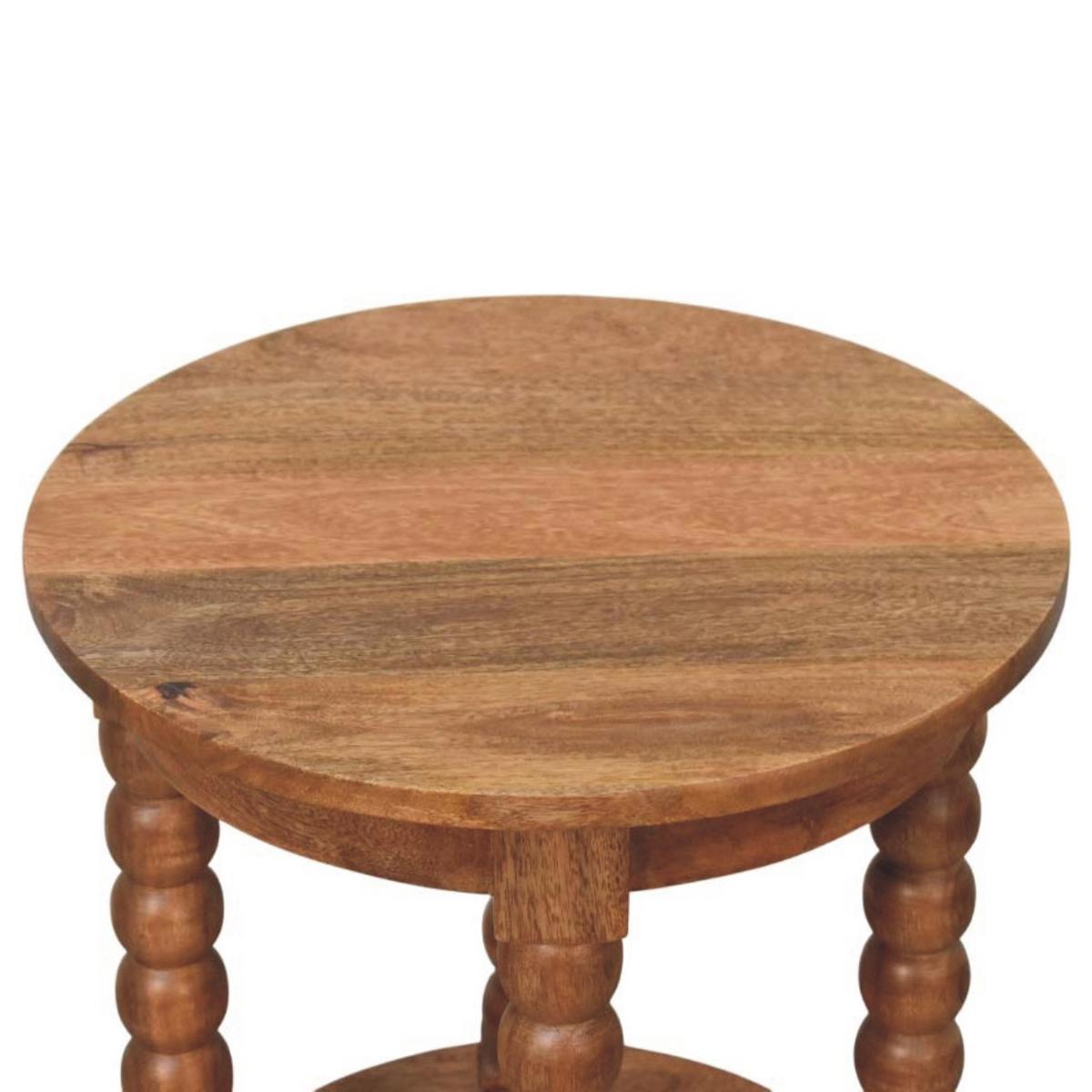 BEISTELLTISCH Golden-Teak-Finish, 1 offenes Regal in der Mitte, Braun - Braun, Holz (45/45/55cm) - Artisan Furniture