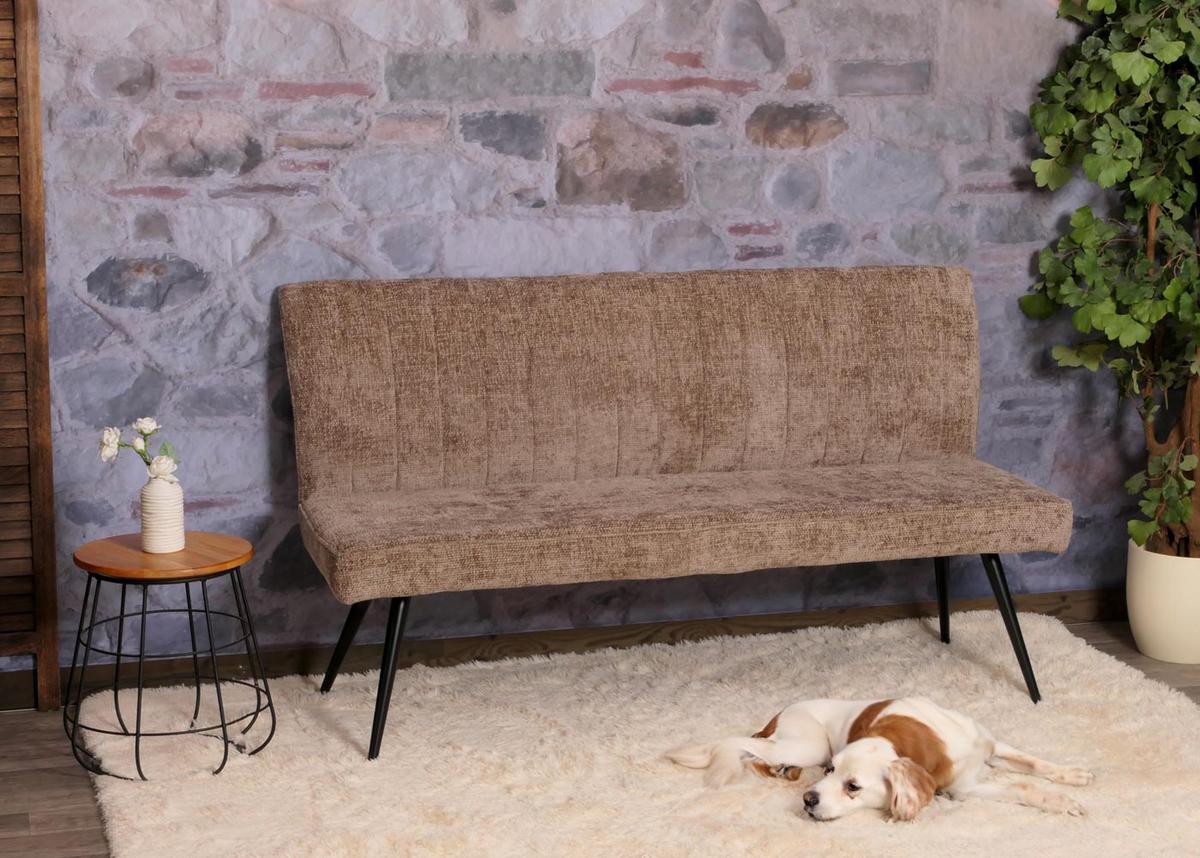 SITZBANK Braun - Dunkelgrau/Braun, Textil (160/90/60cm) - MCW