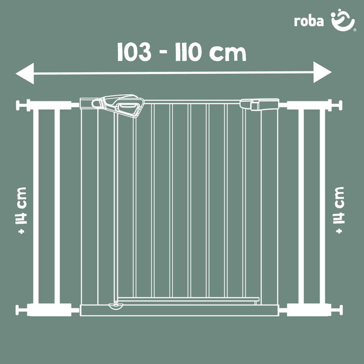 SCHUTZGITTERVERLÄNGERGUNG easySafe+ 14 cm - Weiß, Metall (17/2.7cm) - Roba