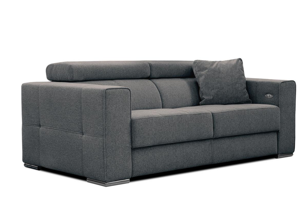 SOFA QUARTZ 3-Sitzer mit Ausziehsitz, dunkelgrau - Dunkelgrau, Holzwerkstoff/Textil (202/80/102cm) - Wozimo