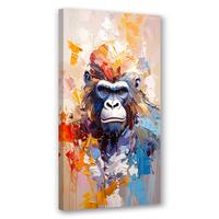 LEINWANDBILD Bunte Gorilla-Abstraktmalerei 40x80cm - Multicolor, Textil (40/80cm) - Feeby