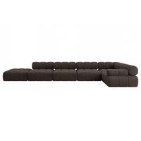 ECKSOFA modulares Sofa Felto-L3 - 475x190x70 cm Braun Velours - Braun, Holzwerkstoff/Textil (475/190cm) - ALTDECOR