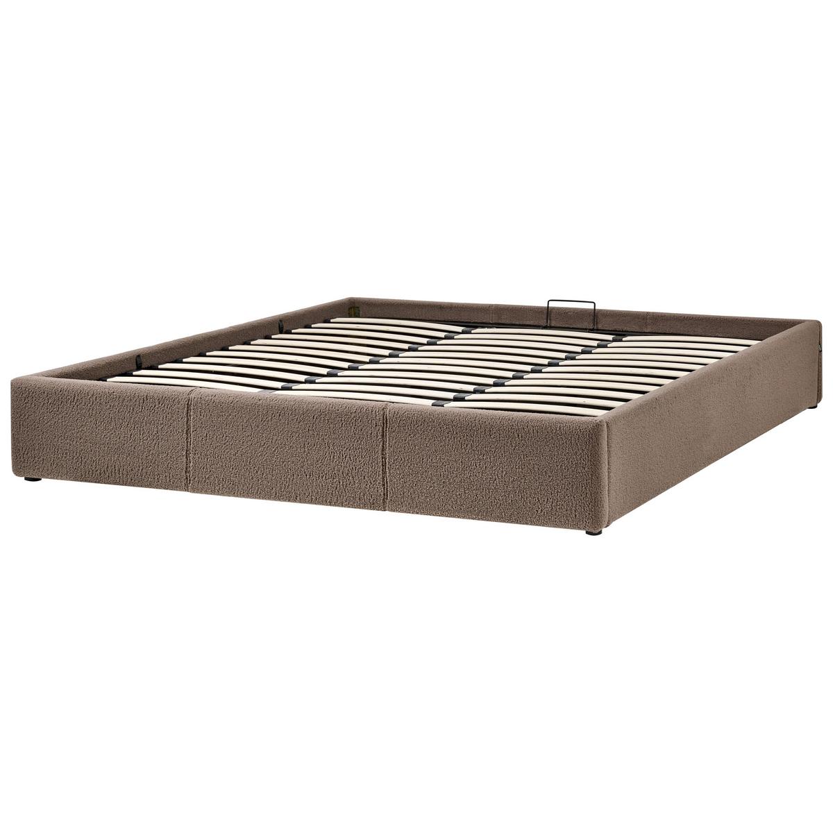 BETT Bouclé 180/200 cm Taupe Dinan - Beige, Textil (180/200cm) - Beliani
