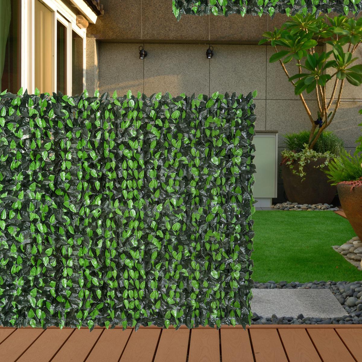SICHTSCHUTZ, mit UV-Schutz, Heckenpflanze, für Garten, Terrasse, Grün, 3 x 1 m - Grün, Kunststoff (1/100cm) - Outsunny