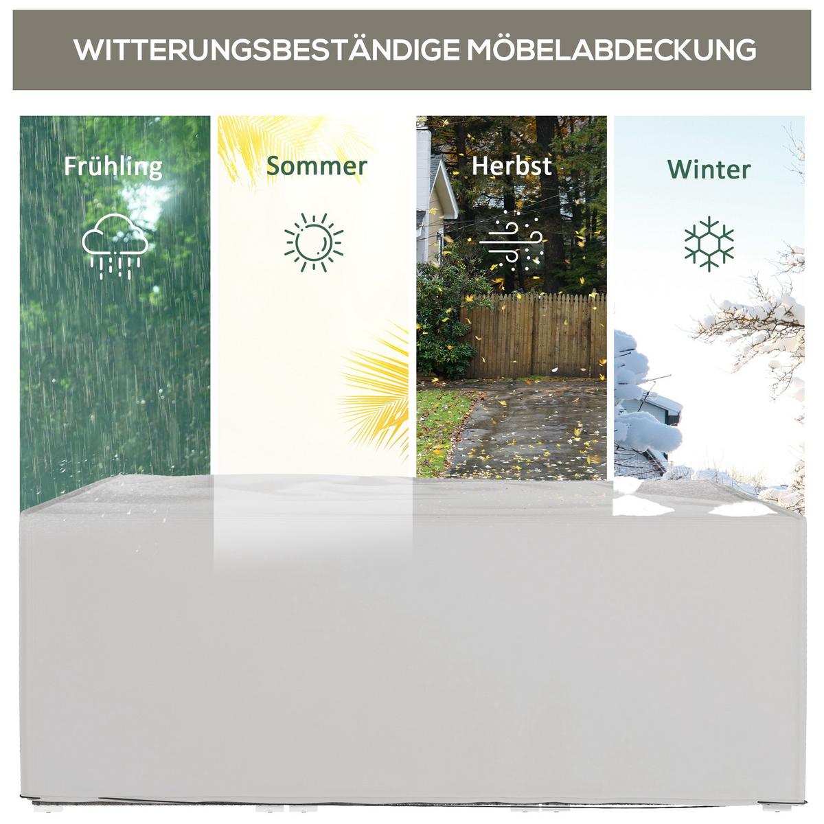 GARTENMÖBEL-ABDECKUNG Oxfordstoff Grau - Grau, Textil (140/80/210cm) - Outsunny