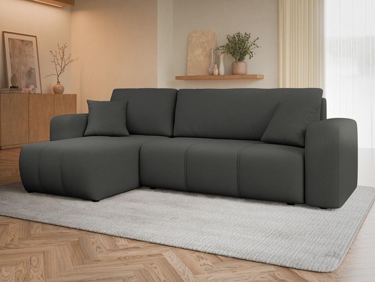 ECKSOFA Furyn - Anthrazit/Schwarz, Holz/Kunststoff (244/145cm) - MIRJAN24