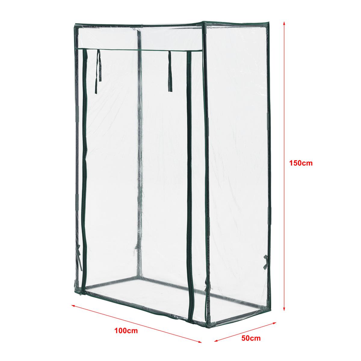 GEWÄCHSHAUS Terzigno - Transparent, Kunststoff (100/150/50cm) - [en.casa]