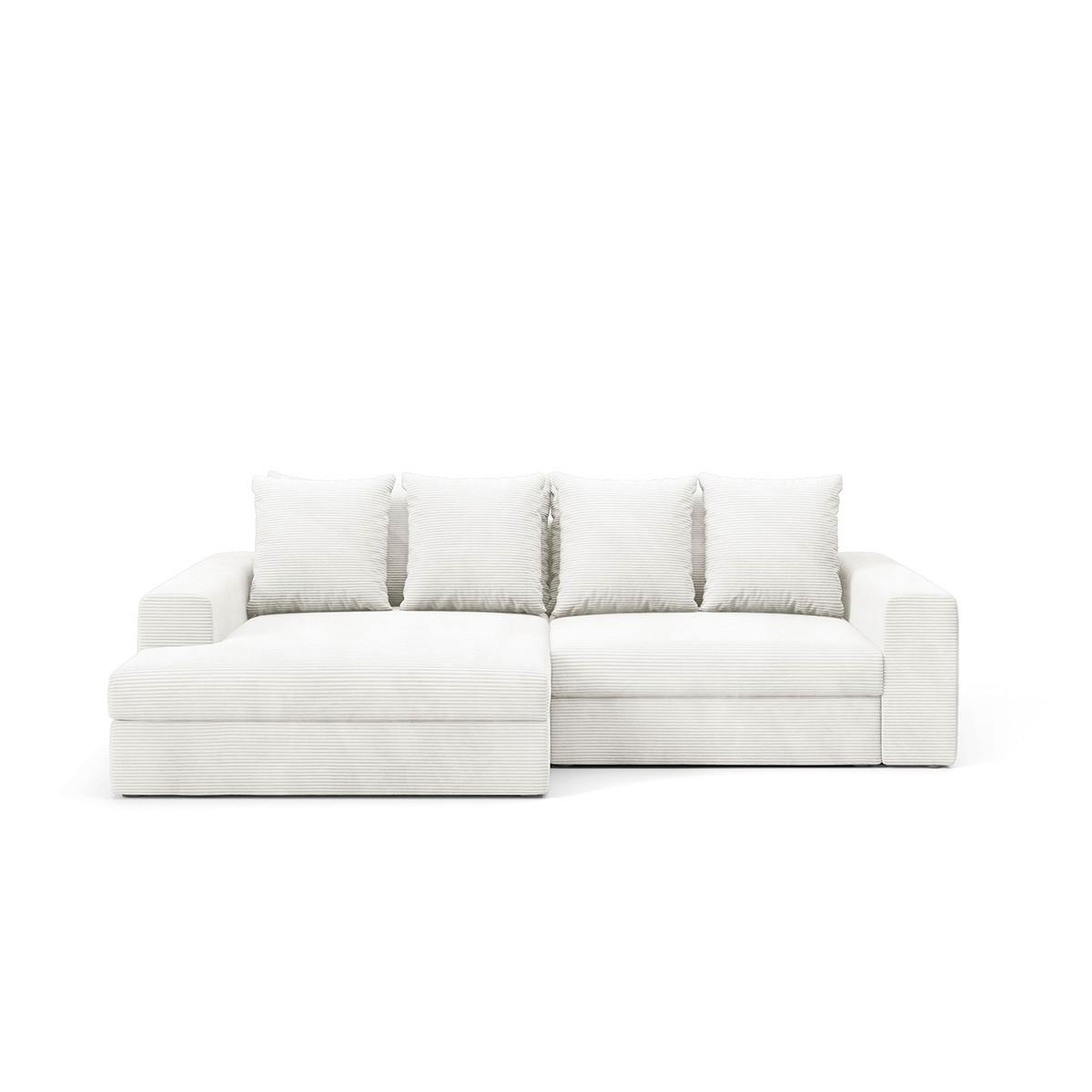 ECKSOFA Paola 3 Sitzplätze Cremefarben - Weiß, Holz (272/167cm) - Petits-meubles