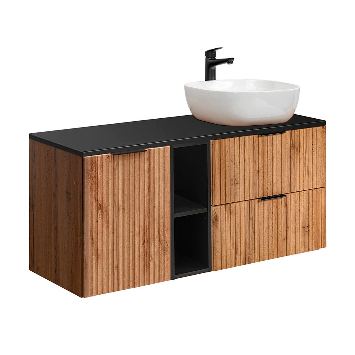 WASCHTISCH 120.8cm Adriel Holz und Schwarz - Schwarz, Holzwerkstoff (120.8/59/46cm) - Petits-meubles