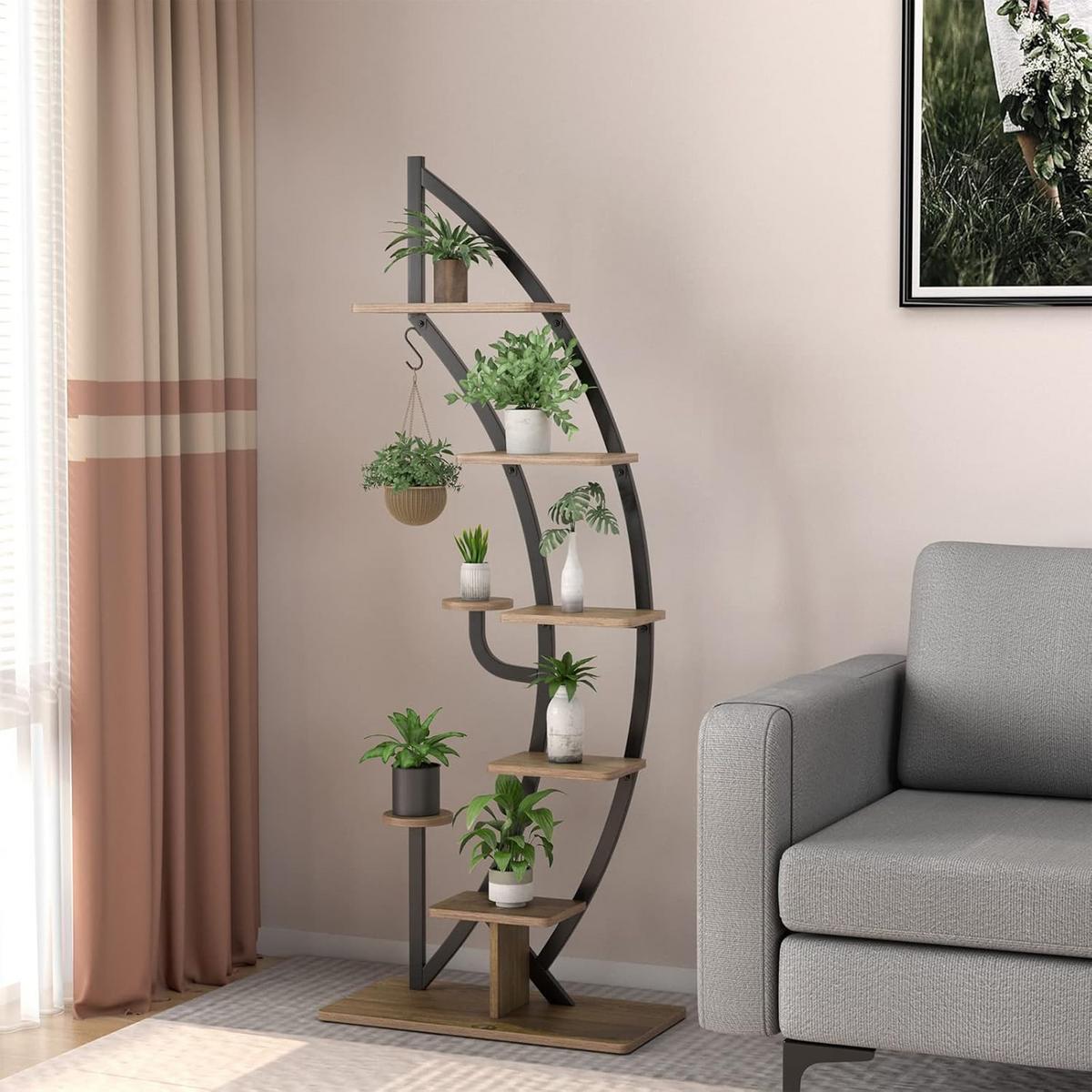 BLUMENSTÄNDER Braun - Braun, Holz (60/155/30cm) - COSTWAY