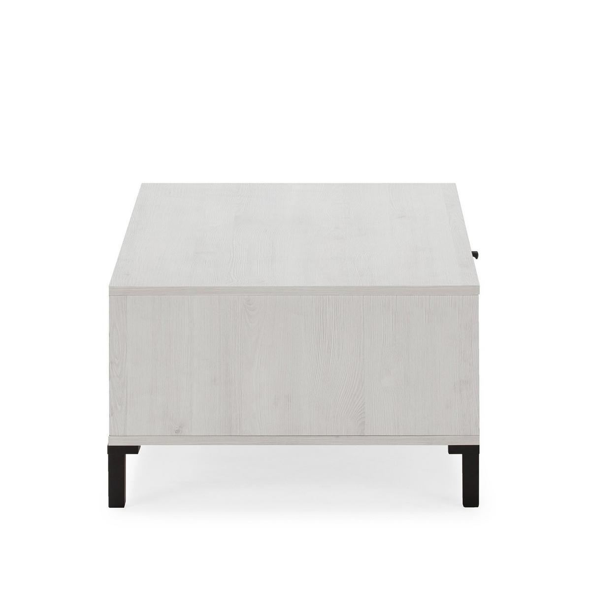 COUCHTISCH Javea 1 Schublade 2 Löcher - Weiß, Holzwerkstoff (37/100/60cm) - VS Venta-stock