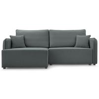 ECKSOFA Kassian, Grau Strukturstoff, linksseitig - Schwarz/Grau, Kunststoff/Textil (227/147cm) - Selsey