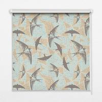 INNENROLLO - Fensterrollo - Rollo - 100x180 cm - Schwalben - Beige, Kunststoff (100/180/0.5cm) - TULUP