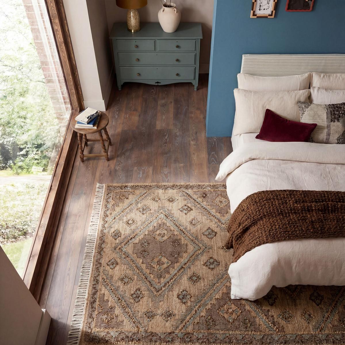 JUTETEPPICH handgewebt BERMEO, im Vintage-Stil, Natur, 140 x 200 cm - Beige, Textil (200/140cm) - KADIMA DESIGN