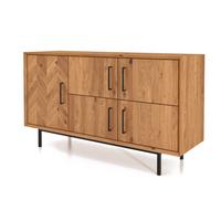 KOMMODE BREIT LEON Wildeiche - Wildeiche, Holz (144/80/45cm) - byoak
