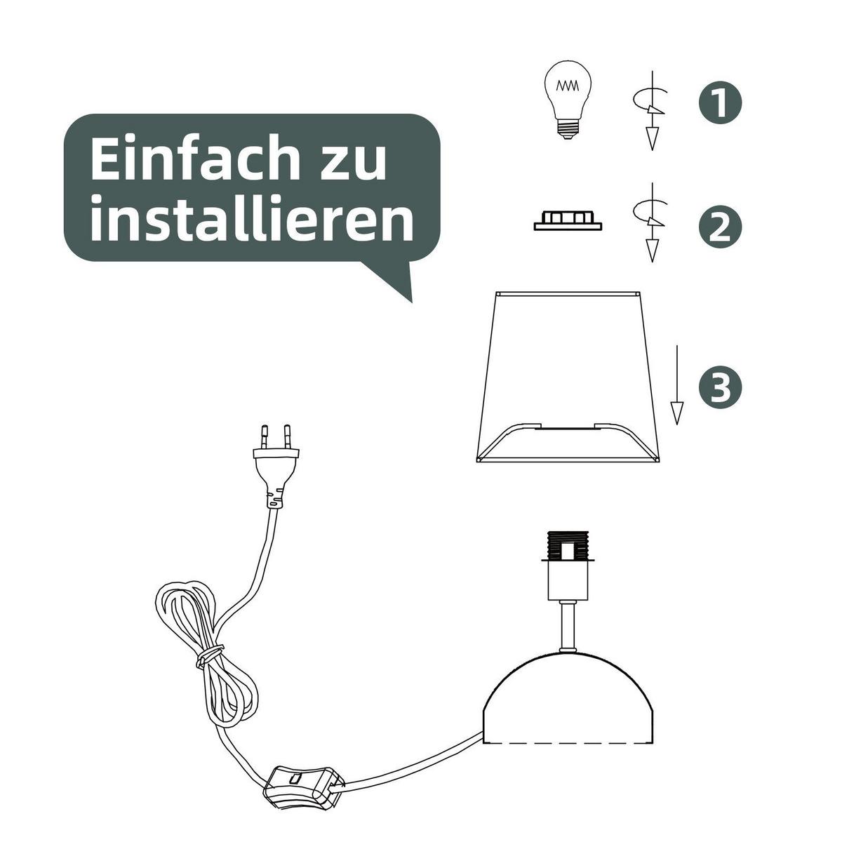 TISCHLAMPE Ronan 14/14/24.5 cm - Schwarz, Metall (14/14/24.5cm) - ZMH