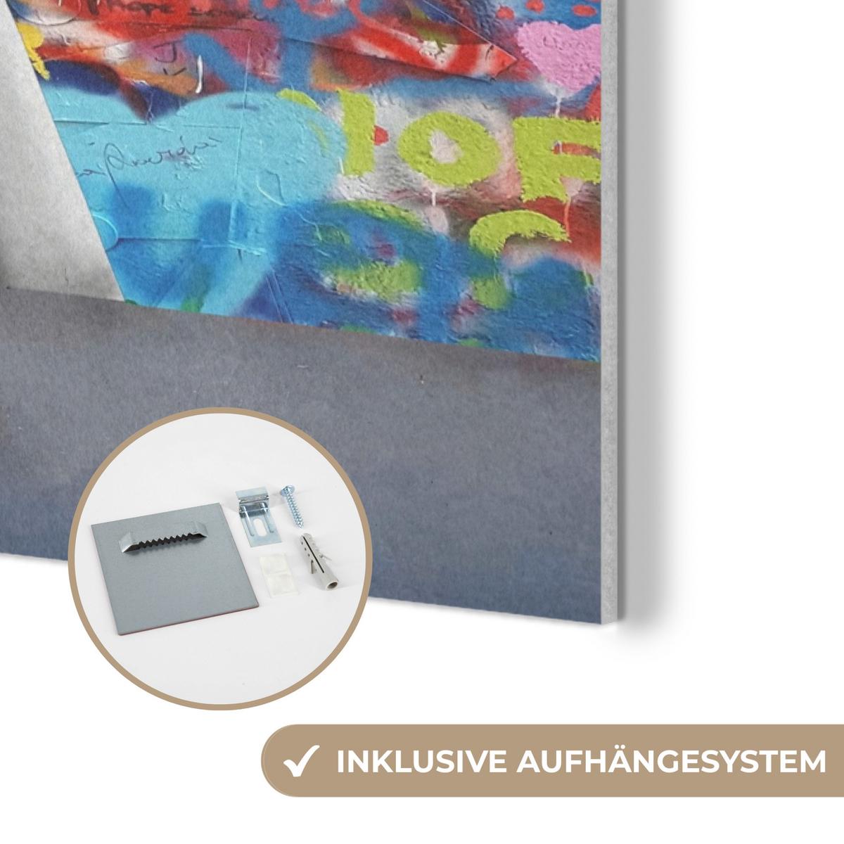 AKUSTIKBILD Graffiti - Junge - Ilussie - Straßenkunst Wanddeko 60x90 cm - Hellgrau, Kunststoff (60/90/0.9cm) - MuchoWow