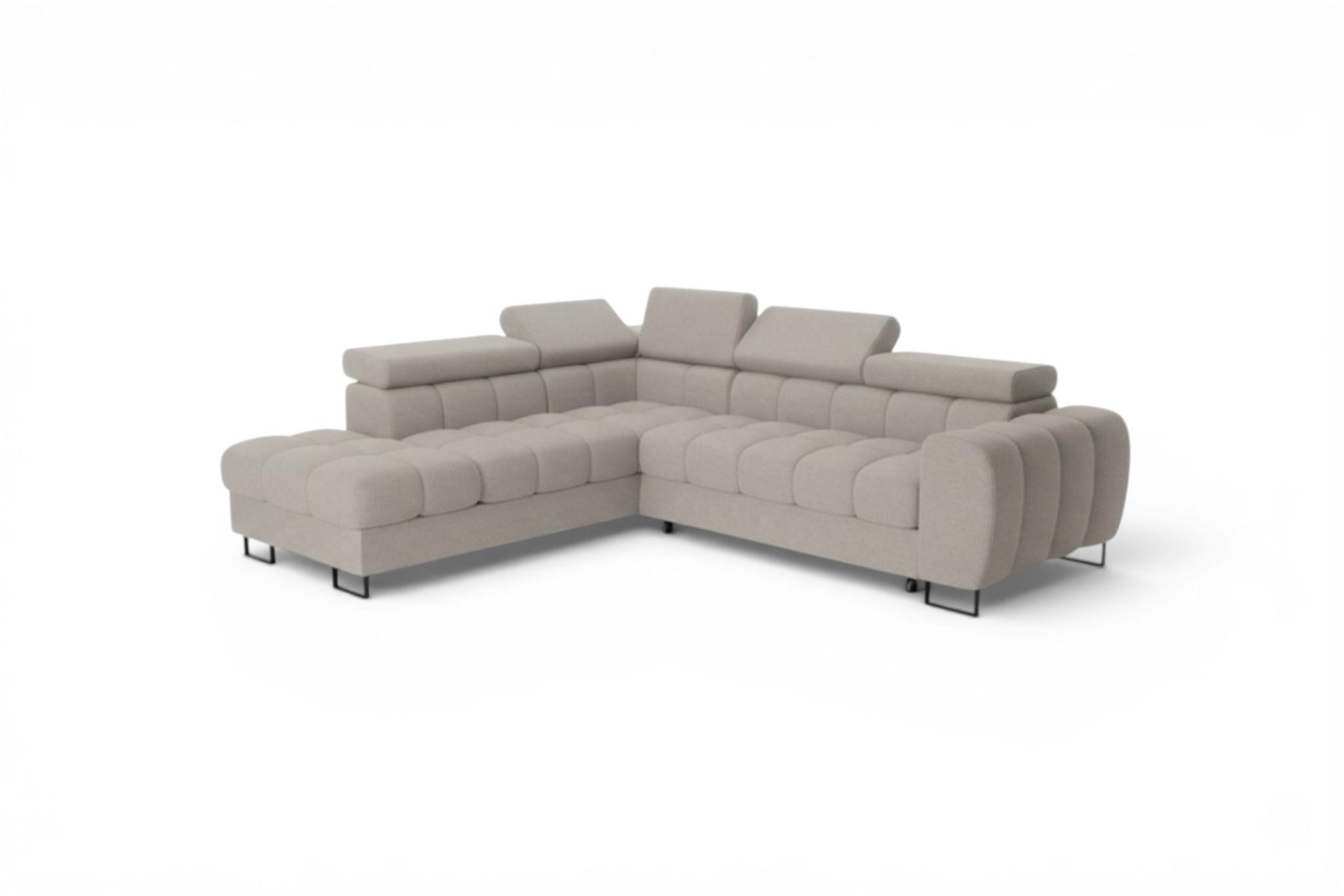 ECKSOFA Bastien Max Mit Schlaffunktion - Grau, Holzwerkstoff/Textil (225/260cm) - Fun Möbel